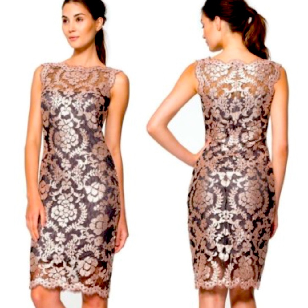 Tadashi Shoji : Paillette Embroidered Lace Illusion Sheath Dress